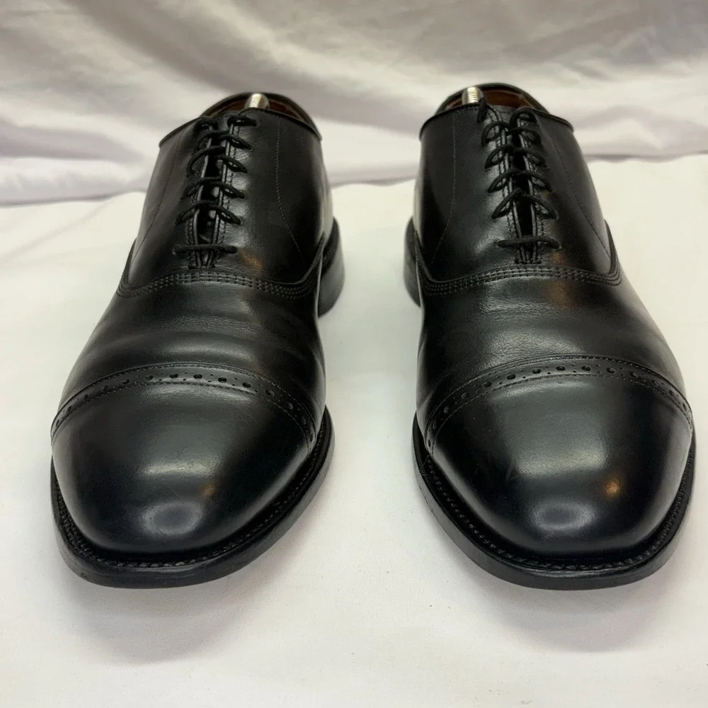 Allen Edmonds Byron Dress Shoes Men's US 11 3E Wide Black Leather Oxford Cap Toe